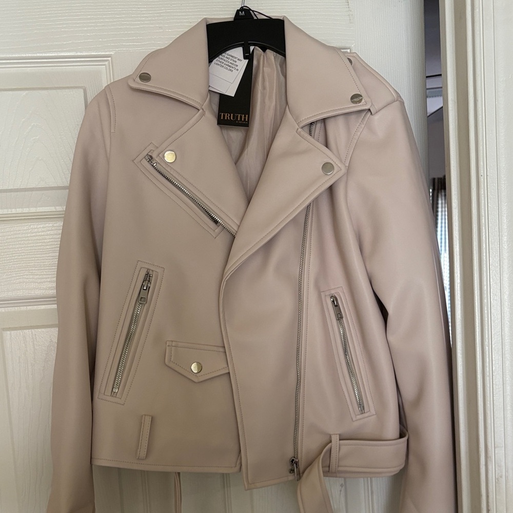 Truth Women's Light Beige Leather Jacket
